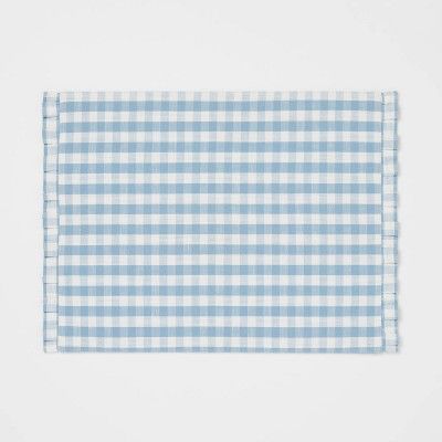 Cotton Gingham Placemat Blue - Threshold&#8482; | Target