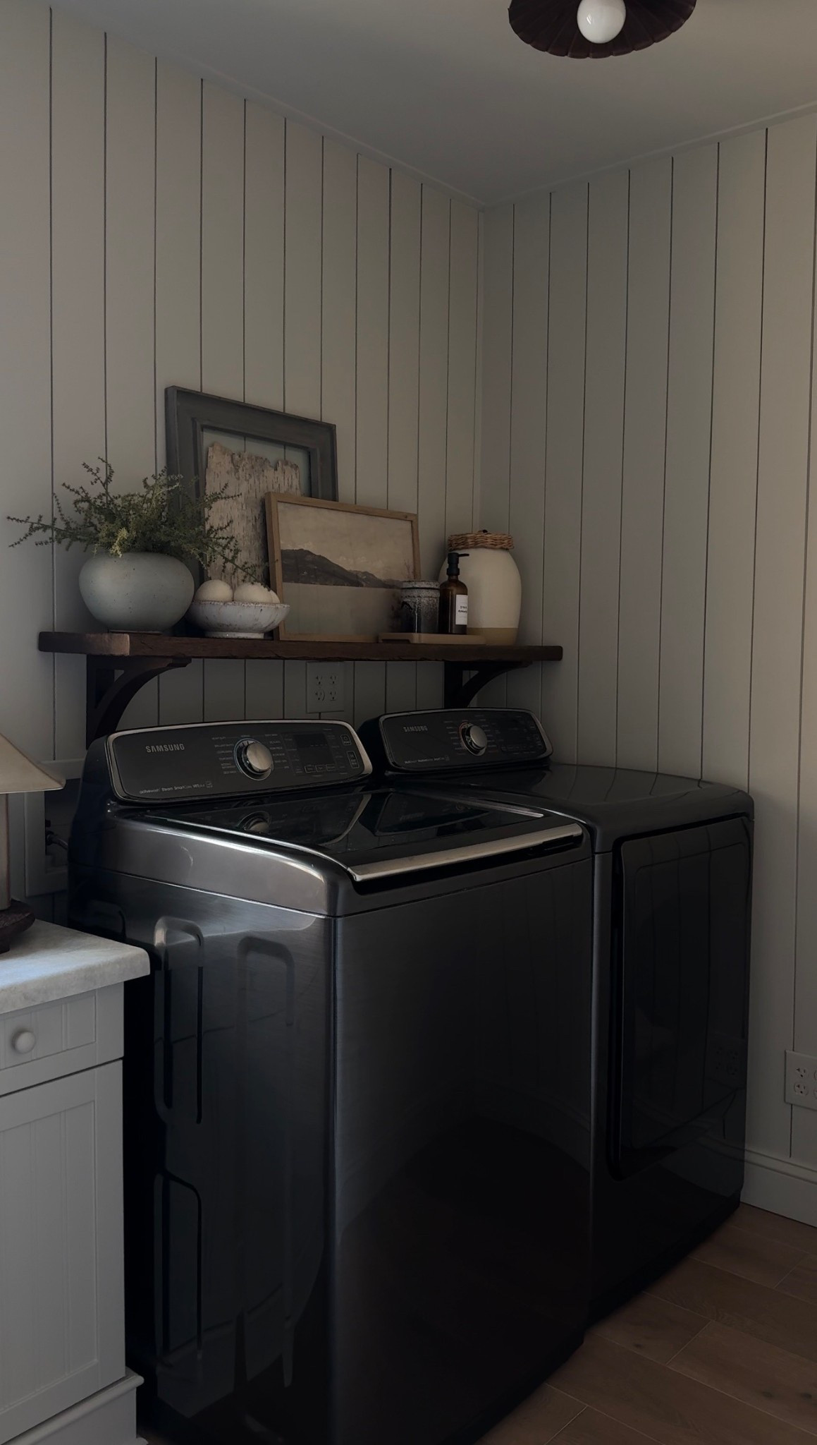 Laundry room decor | laundry room
 Shelving | corbels | spring art prints | round wood knobs| Amazon finds | Etsy | accent bowl 

#LTKSaleAlert #LTKHome