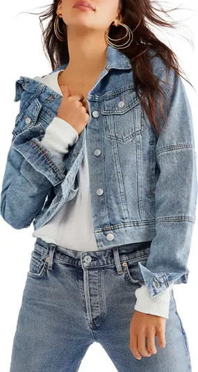 Free People Rumors Crop Denim Trucker Jacket | Nordstrom | Nordstrom