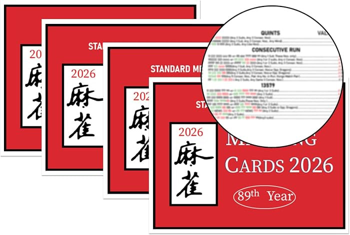 Majiang Cards 2026, 4PCS Ma Jiang Card Large Size, Easy to Read Rule Cards for Majiang Game Night... | Amazon (US)