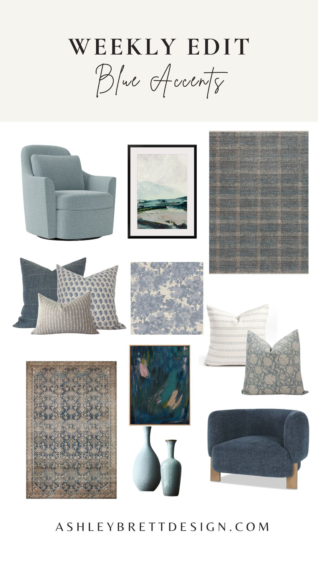 Blue Accents from chairs, artwork to pillows and rugs. 

 #LTKcanada #LTKsale #LTKhome