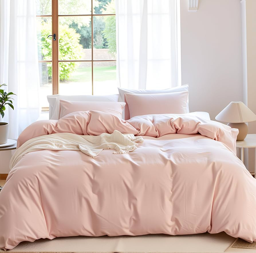 Linen Duvet Cover Set Queen Size, Linen Cotton Blend Bedding Set 3pcs, Cooling & Breathable, 1 Du... | Amazon (US)