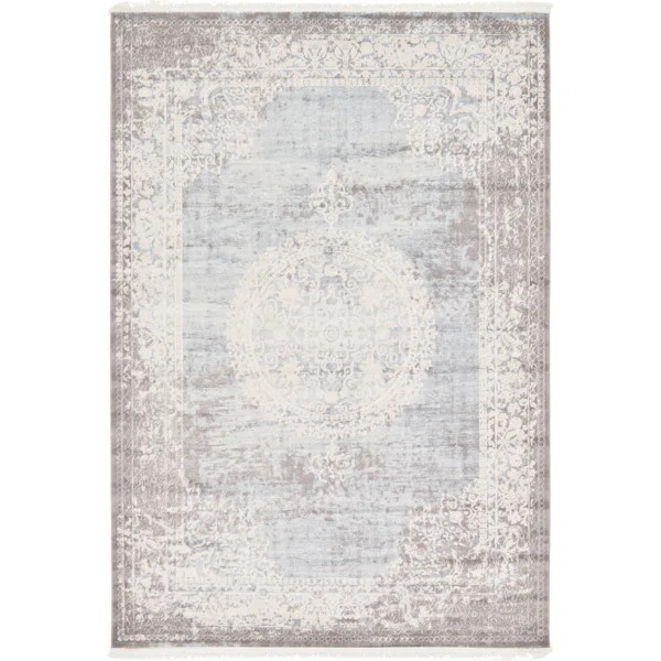 Twila Gray/Light Blue/Ivory Area Rug | Wayfair North America