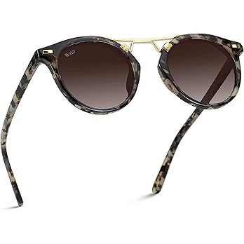 WearMe Pro Polarized Round Retro Double-Bridge Vintage Women's Sunglasses | Amazon (US)