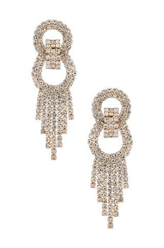 Ettika Crystal Fringe Earrings in Gold from Revolve.com | Revolve Clothing (Global)