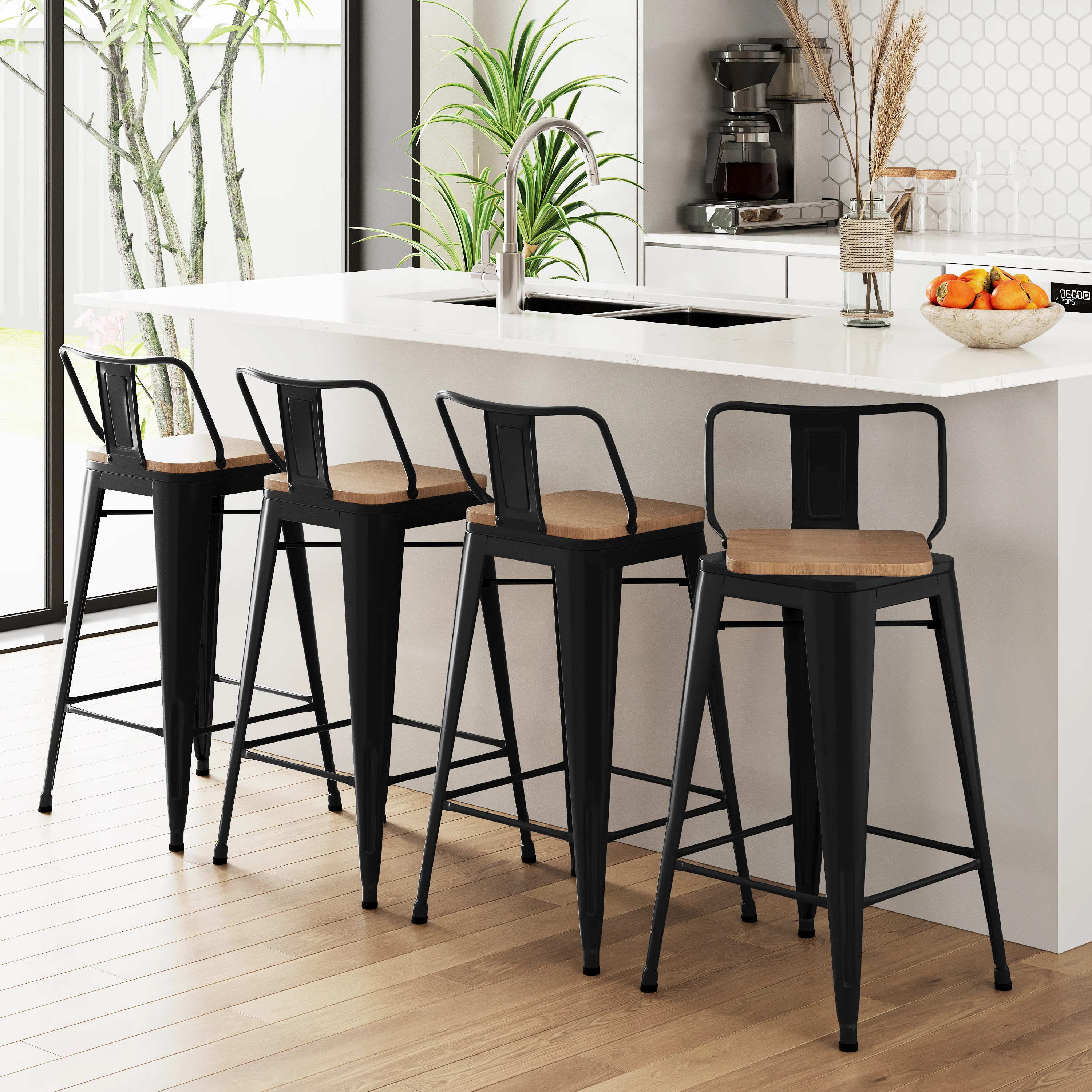 Tauber Swivel Counter Stool (Set of 4) | Wayfair North America