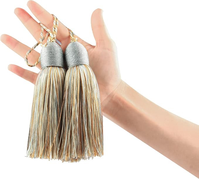 2Pcs Key Tassel with Loop DIY Handmade Craft Accessories | Tassels for Crafts,Elegant Door Tassel... | Amazon (US)