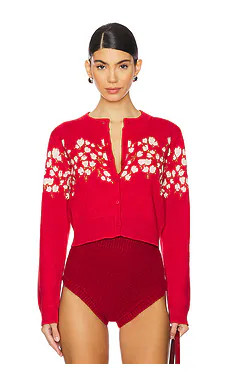 Kitri Ginnie Floral Cardigan in Red from Revolve.com | Revolve Clothing (Global)