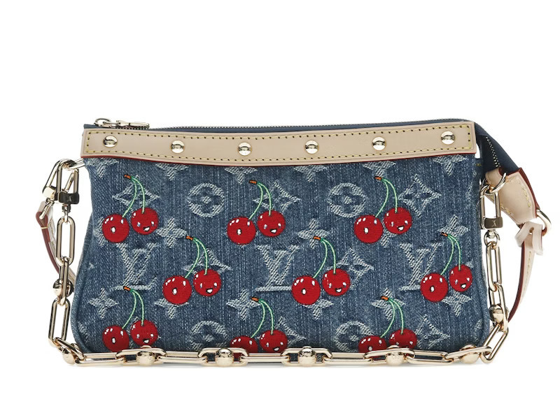 Women's Louis Vuitton x Takashi Murakami Cherry Pochette Accessoires in Denim Monogram | StockX