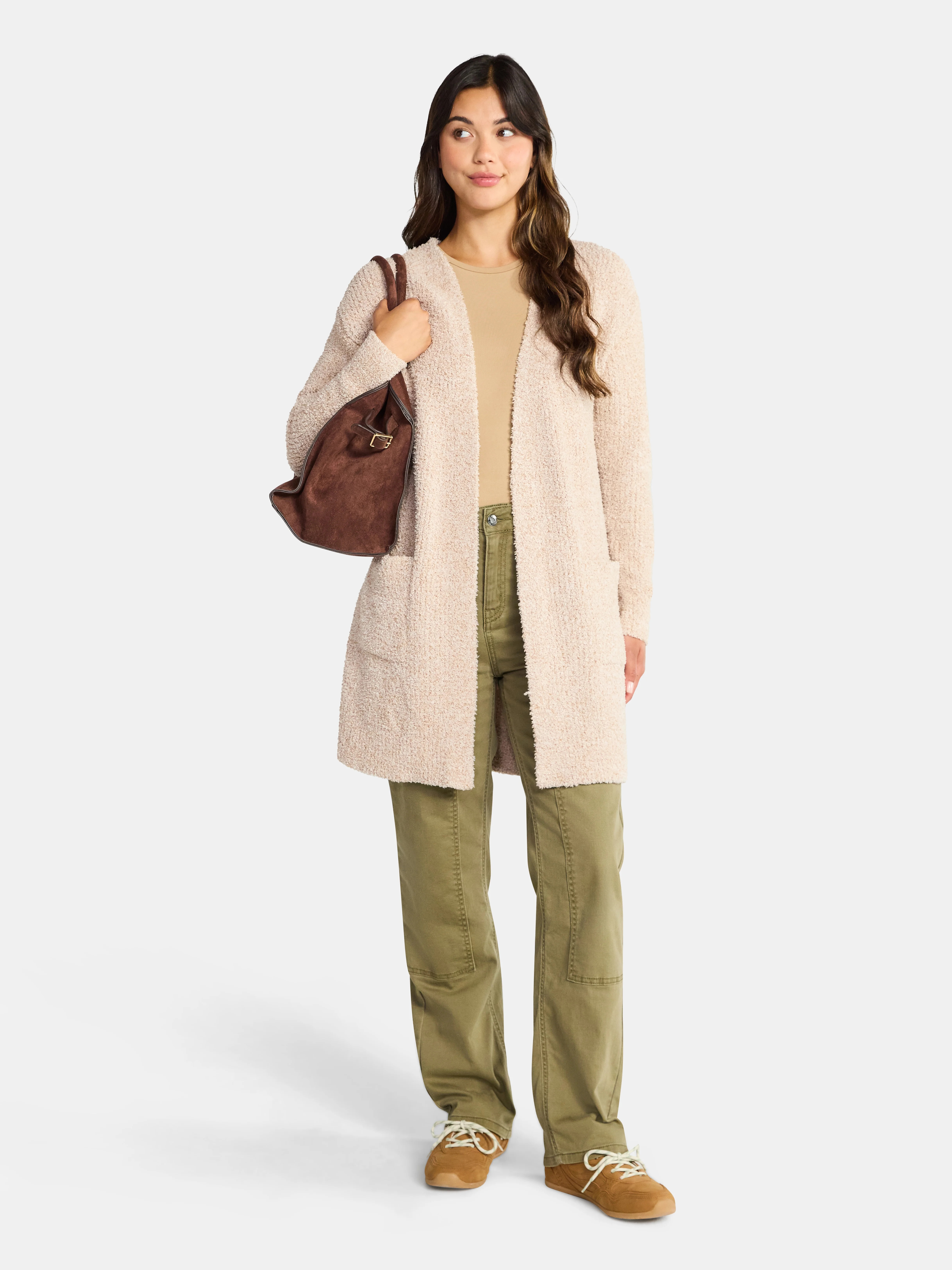 Time and Tru Women’s and Women’s Plus Super Soft Longline Cardigan Sweater, Lightweight, Size... | Walmart (US)