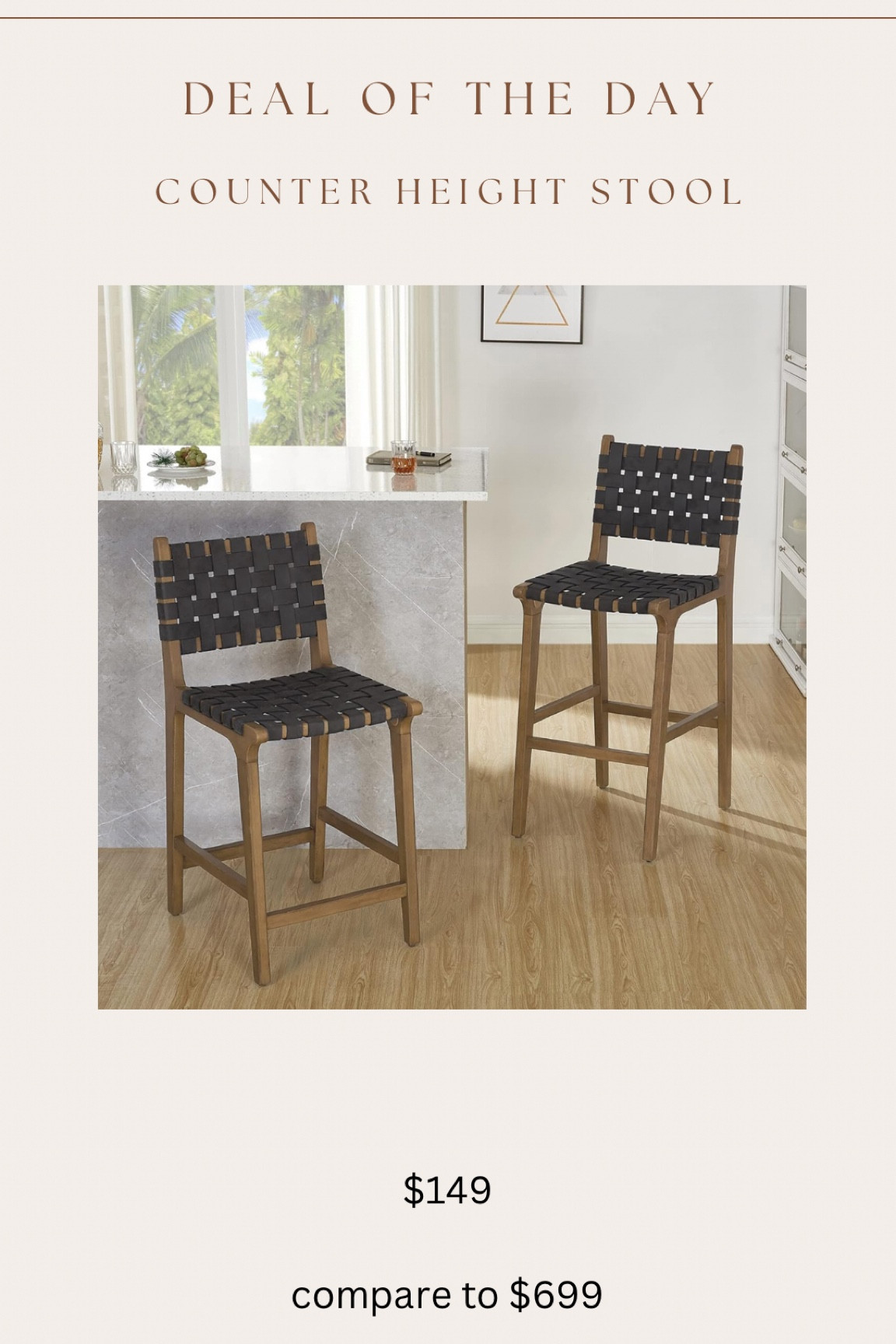 Amazing arhaus inspired counter stool! 

#LTKhome #LTKsalealert