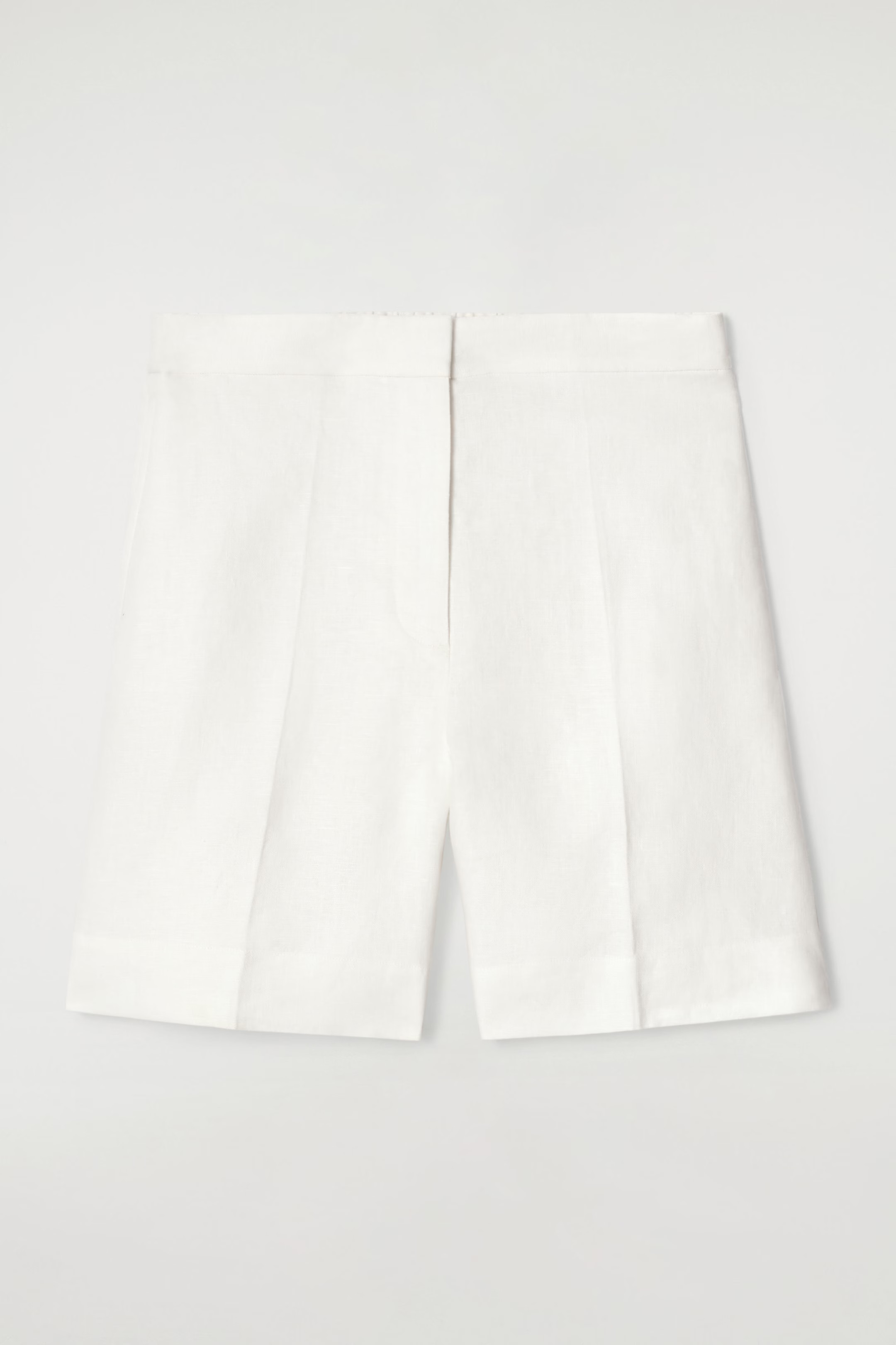 TAILORED ELASTICATED LINEN SHORTS - WHITE | COS | COS UK