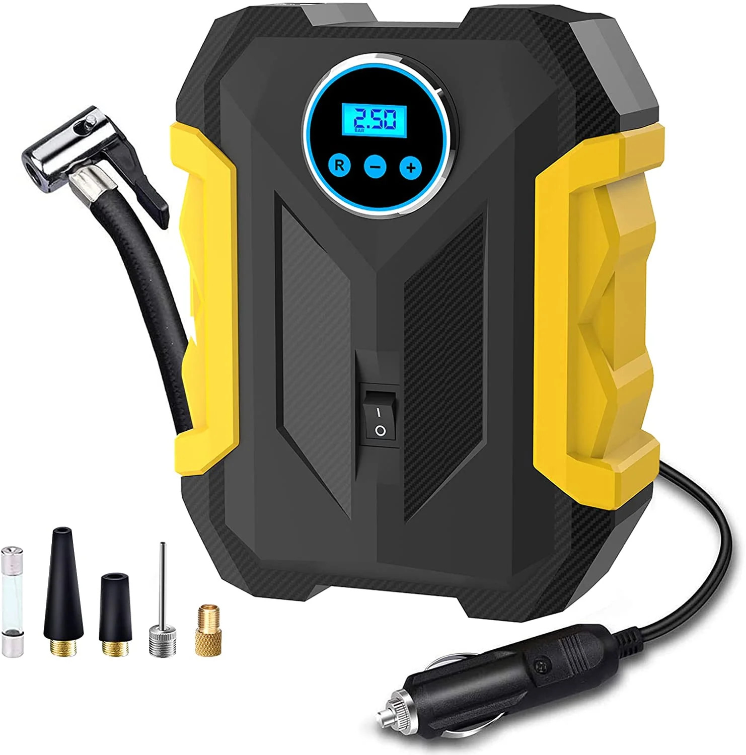 COWIN, Black/Yellow 12 V 150 PSI Portable Tire Inflator Air Compressor Pump | Walmart (US)