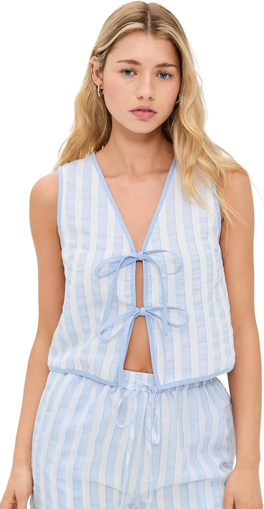 Line & Dot Women's Kamari Tie Detailed Top | Amazon (US)