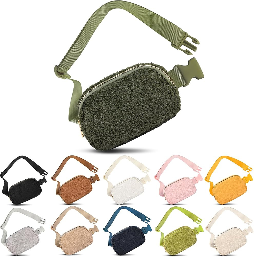 Fleece Belt Bag with Adjustable Strap for Women and Men Crossbody Fanny Bag Bum Bag, Waist Pack f... | Amazon (US)