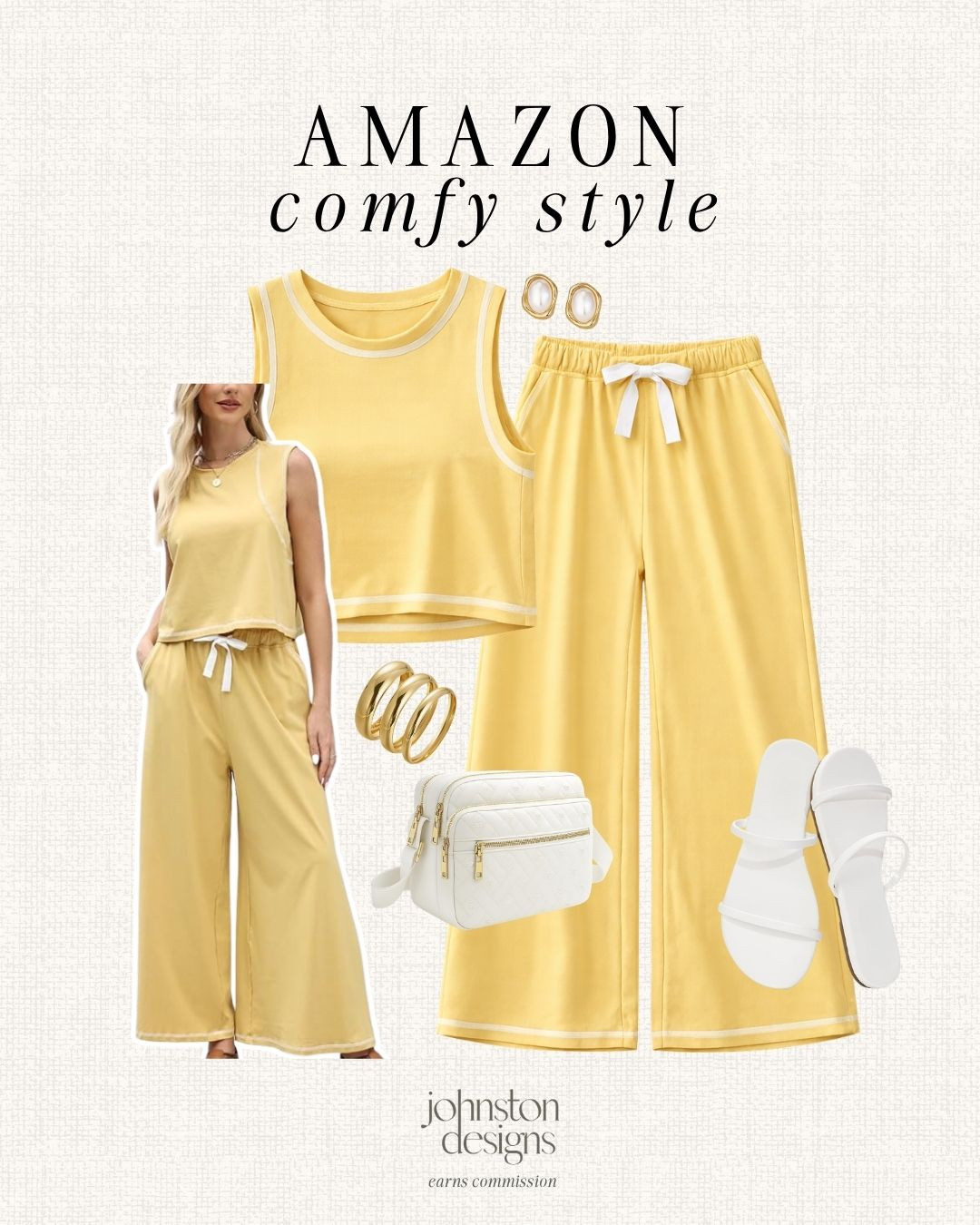Easy, comfy style from Amazon. This soft yellow set is the perfect throw-on outfit for everyday, travel and warm weather days. 💛

Amazon lounge set, comfy outfit set, matching set outfit, casual summer outfit, travel outfit women, soft lounge wear, wide leg pants outfit, everyday outfit, amazon fashion finds, comfy chic outfit. #ltkstyle #ltkfinds #amazonfashion #comfyoutfit #loungewear #matchingset #casualstyle #everydayoutfit #traveloutfit 

 #LTKootd #LTKSeasonal
