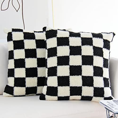 JOJUSIS Decorative Throw Pillow Covers Luxury Style Checkerboard Pattern Cushion Case Super Soft ... | Amazon (US)