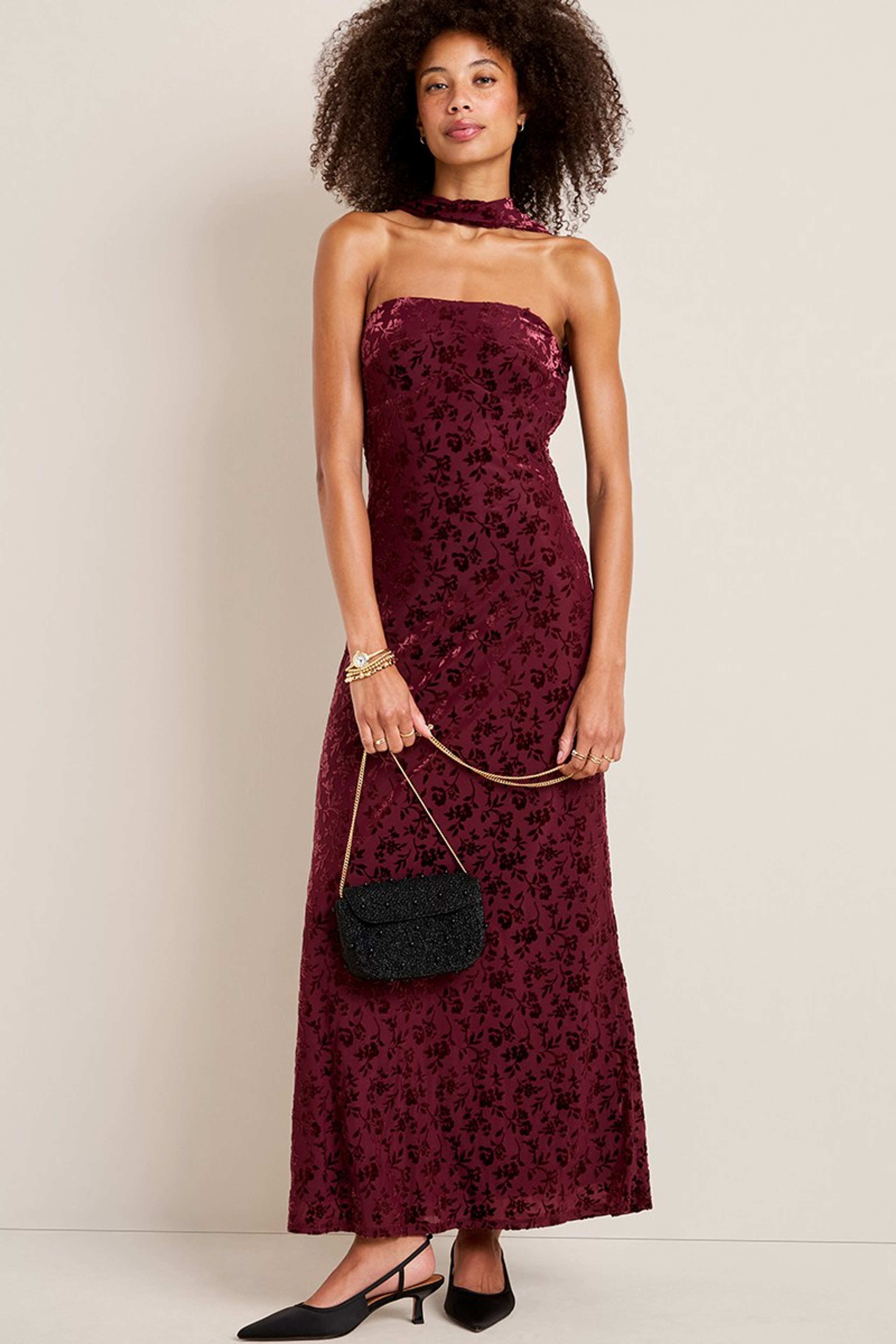 Kendall Strapless Scarf Maxi Dress | Francesca's