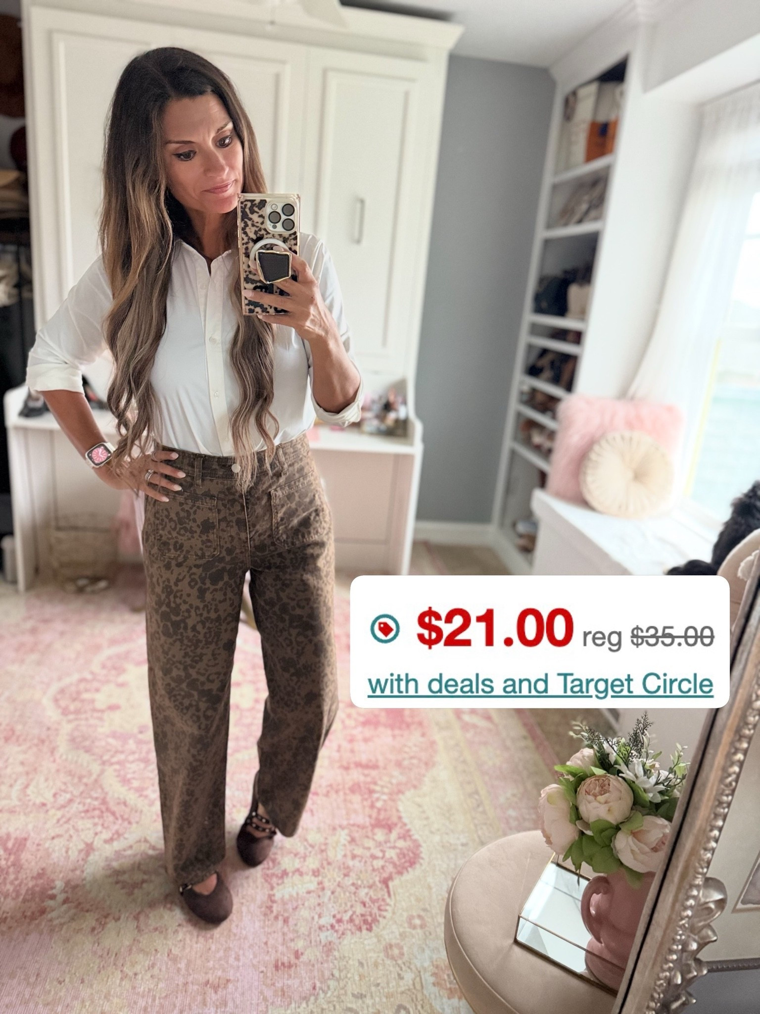 Leopard jeans on sale