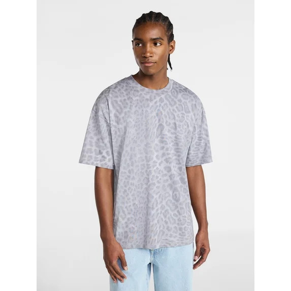 No Boundaries Men's Oversized Boxy Tee with Short Sleeves, XS-4XLT | Walmart (US)