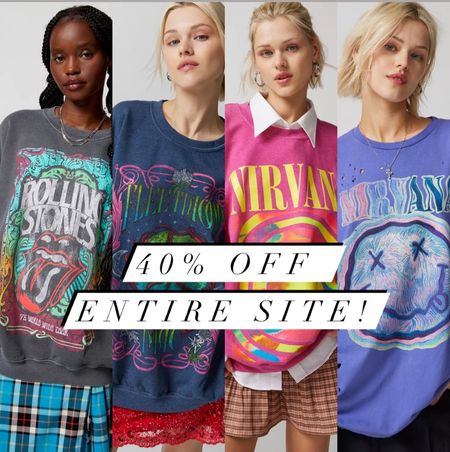 40% off entire site at urban outfitters!  Linked all my favorite oversized band Crewneck sweatshirts and tees!!

Nirvana, Fleetwood Mac, Rolling Stones, oversized, Crewneck, sale.

#LTKGiftGuide #LTKCyberWeek #LTKfindsunder50