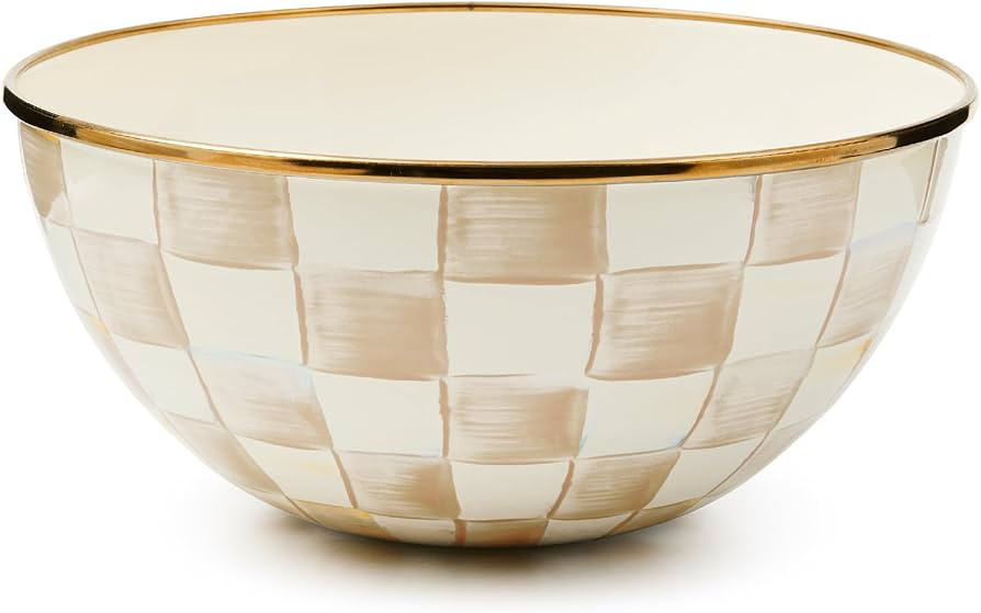 MACKENZIE-CHILDS Enamel Everyday Bowl, Serving Bowl for Entertaining, Small, Brown-and-White Moch... | Amazon (US)