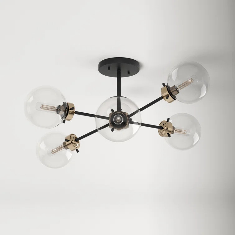 Blevins Glass Semi Flush Mount | Wayfair North America