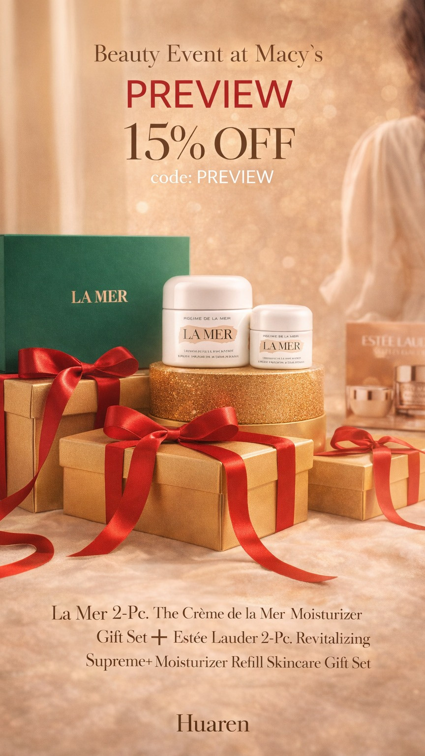 Such a good Macy's beauty moment right now. 15% off with PREVIEW plus the gift-with-purchase stack makes The Creme de La Mer Moisturizer Gift Set, the Moisturizing Soft Cream set, and the Estée Lauder Revitalizing Supreme+ Moisturizer Refill feel especially worth browsing. Great for anyone restocking luxe hydration before spring. 

 