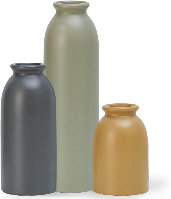 KAYLYNN 3PCS Ceramic Vase Set for Pampas Grass, Modern Boho Home Decor, Matte Handmade Vases Mult... | Amazon (US)