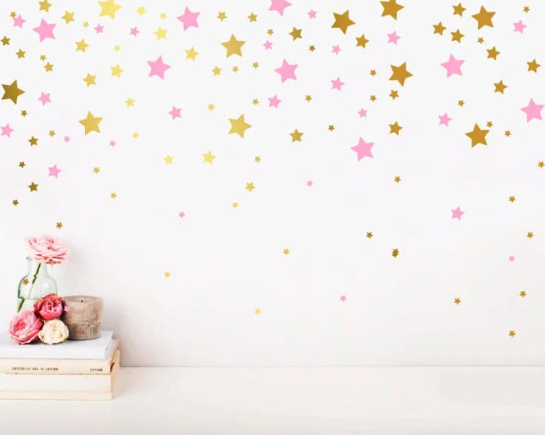 Star Wall Decals  Vinyl Wall Decals 2-Color Star Decals | Etsy | Etsy (US)