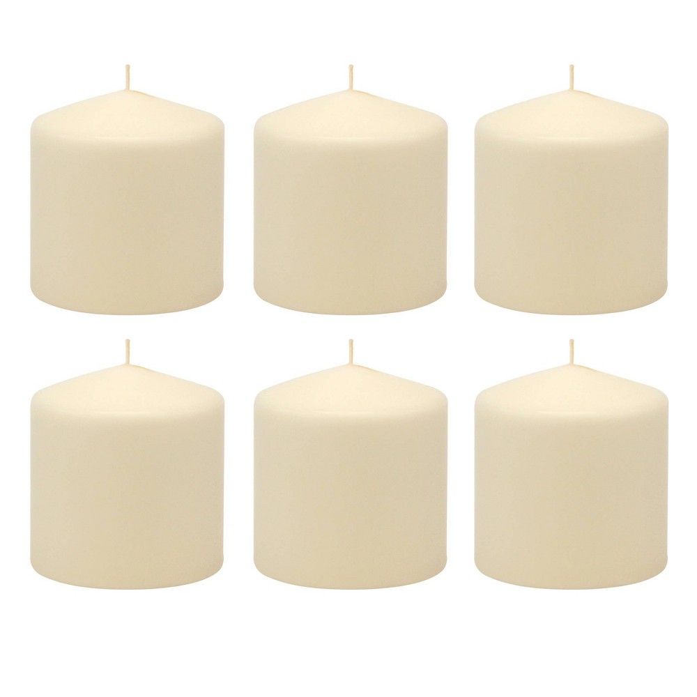 6pk 3"" x 3"" Pillar Candles Ivory - Stonebriar Collection | Target