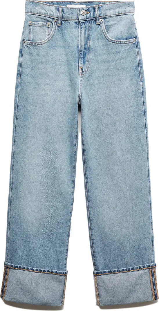 MANGO Cuff Wide Leg Jeans | Nordstrom | Nordstrom