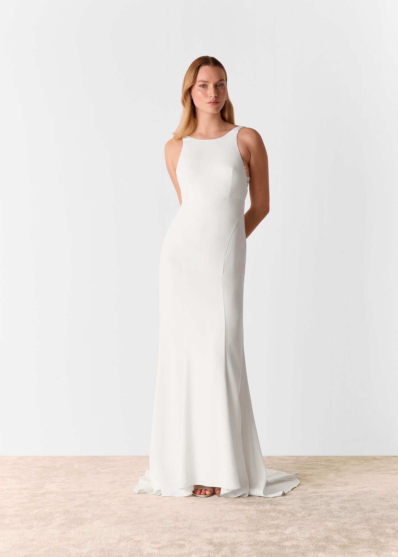 Ivory Lina Lace Insert Wedding Dress | WHISTLES | Whistles | Whistles
