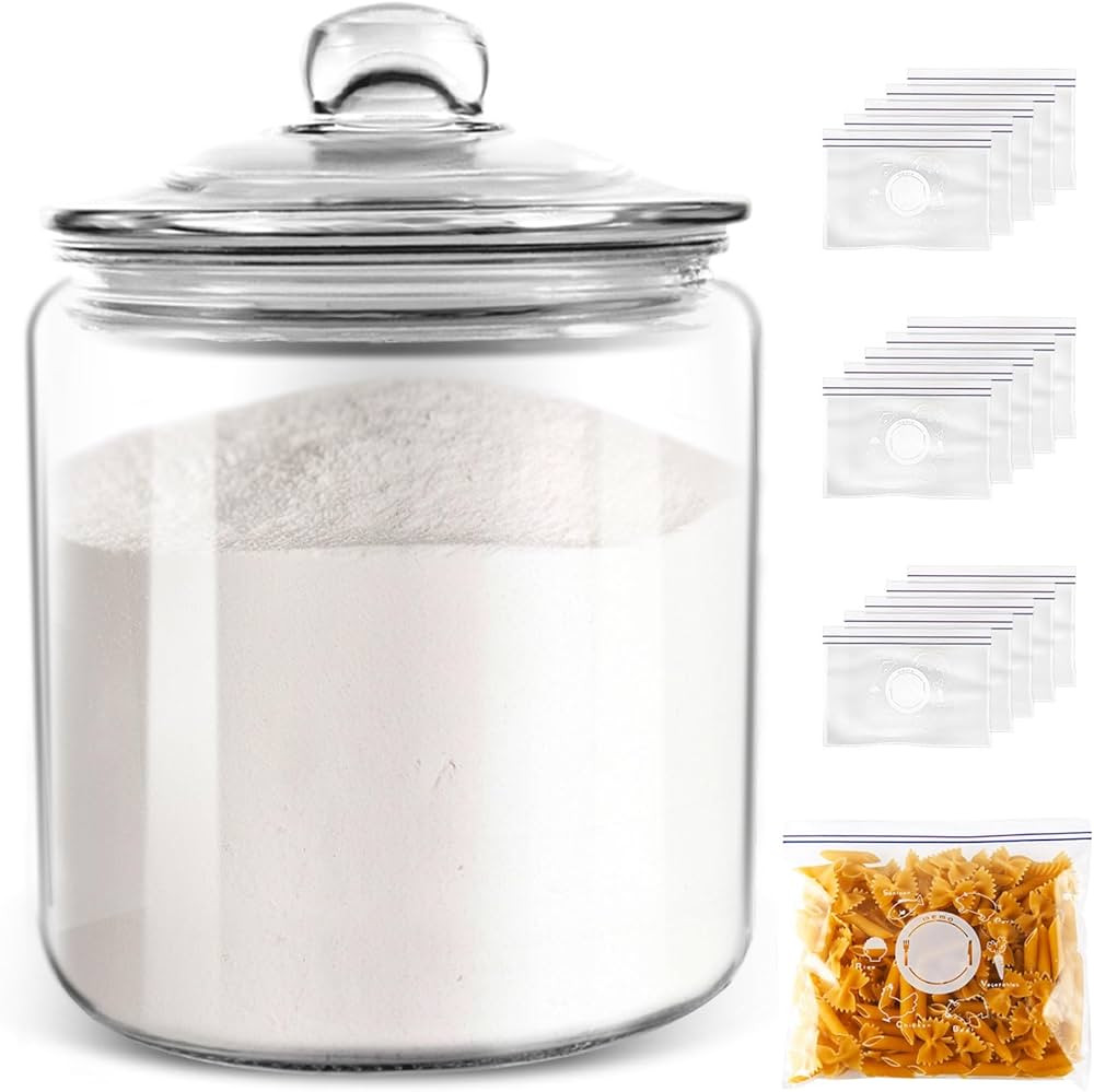Masthome 1 Gallon Glass Jar with Lid,Large Glass Cookie Jar,Wide Mouth,Dishwasher Safe,Large Clea... | Amazon (US)