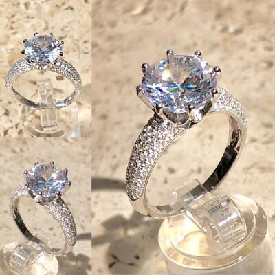 Engagement Ring Diamond Lab Wedding Real 925 Silver Sz 5-10 WATCH VIDEO Aussie  | eBay Australia | eBay AU