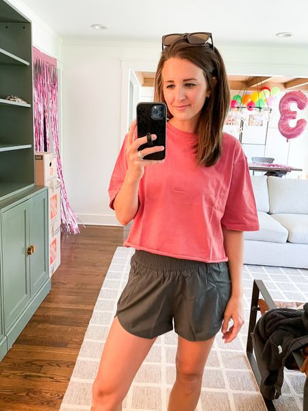 I have this top in a couple colors - it’s perfect to wear with high waisted shorts! 

#LTKActive