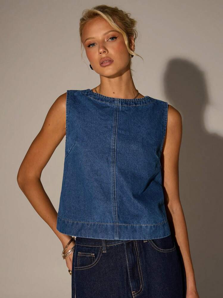 SHEIN Forever 21 Women's Fall& Winter Formal/Back To School/Halloween/Wedding Guest/Vacation/Y2k/Beach /Cute/Teacher/Going Out/Business Casual/Elegant/Birthday/Office Outfits/Country Concert/Club Outfits Sexy/Western/Work Clothes/Streetwear/Vintage/Festival/Cocktail/Rave/Prom/Hawaii/Airport/Funny/Basic/Brunch Outfits/2000s Style/Bodycon/Old Money Style/Church/Homecoming/Classy/Party/Modest/Date Night/Cowgirl Outfits/Glitter Glamrae Sparkly Beaded Rhinestone Denim Top | SHEIN