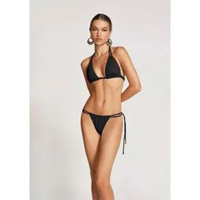 Biquini Morena Rosa Cortininha Com Amarração Preto M | OffPremium (BR)