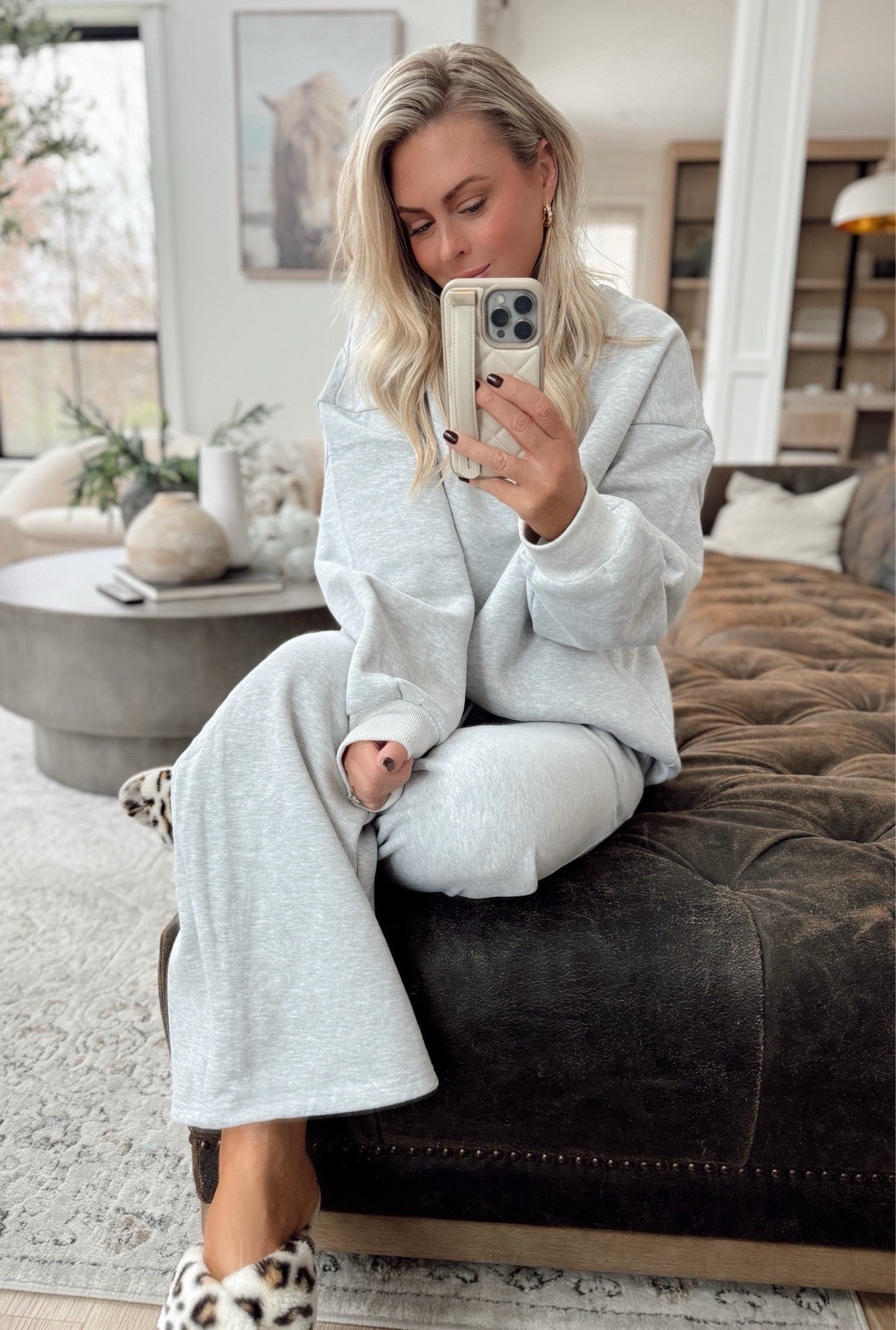 Casual fit! This Amazon set is sold as separates and I couldn’t love it more! Top has limited deal today! 🤩 I did XL in top and medium in bottoms. Great quality! 
Want to be able to wear with leggings too! 
Also linked my sofa for those asking! 


Look for less. Sweatshirt. Amazon fashion. Lounge set. Sofa. Sectional. Living room. 


#LTKootd #LTKgrwm #LTKHome