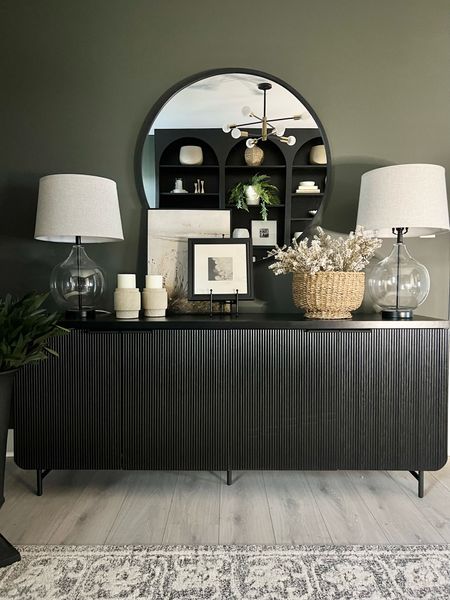 Styling my new sideboard! This is such a pretty piece of furniture, and at a fabulous price. I decided on a black one for my moody office. It’s available in two other wood stains. Currently Wayfair is offering this popular sideboard for the best price. 
Moody home, affordable furniture 

#LTKsalealert #LTKhome