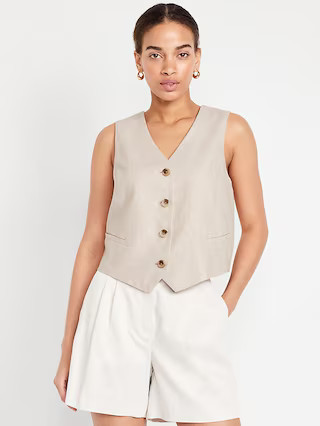 Linen-Blend Vest | Old Navy (US)