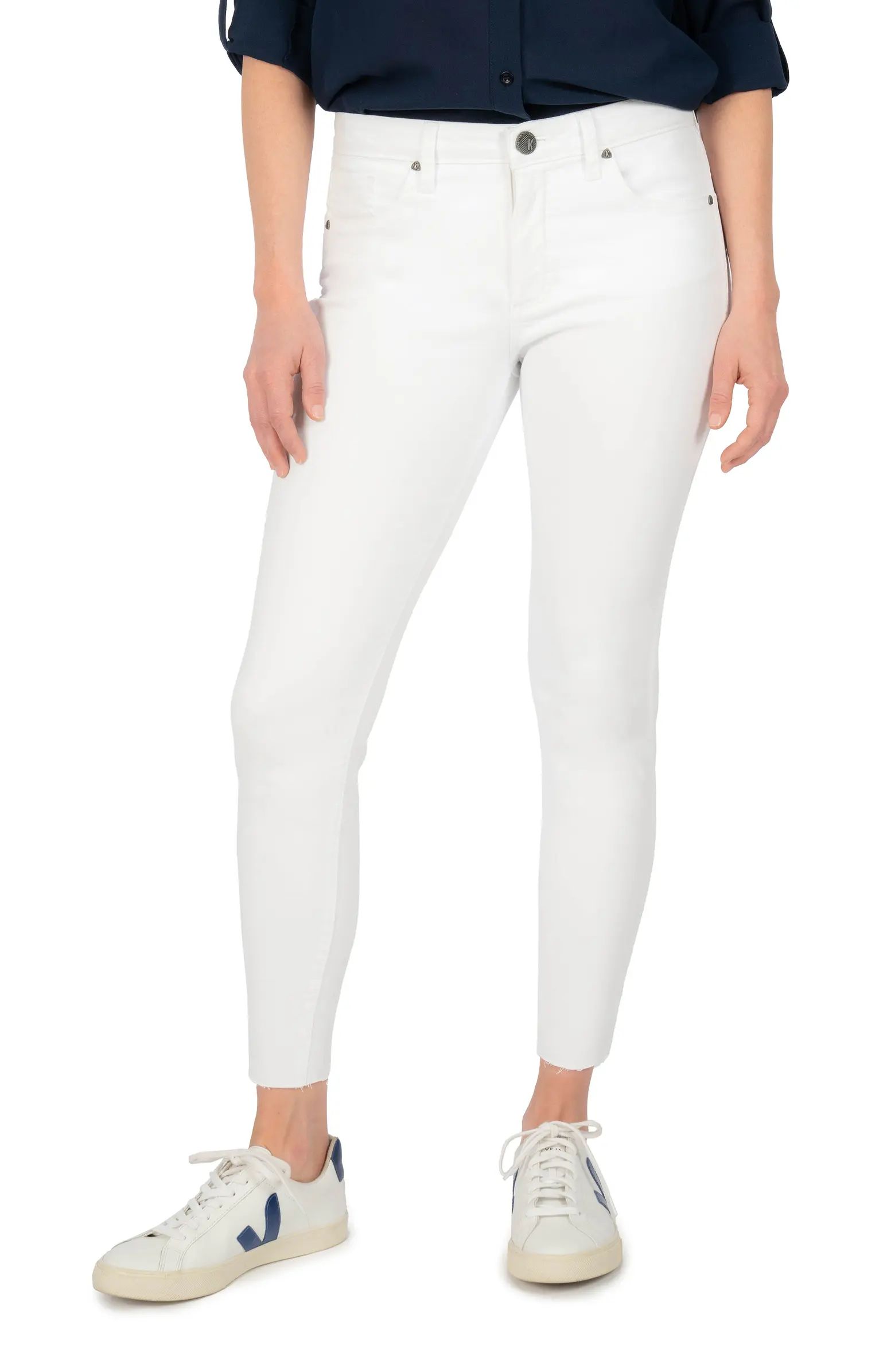 Donna Fab Ab High Waist Raw Hem Ankle Skinny Jeans | Nordstrom