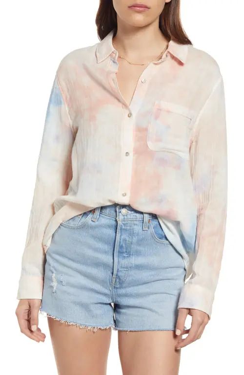 Rails Ellis Tie Dye Organic Cotton Shirt in Daybreak at Nordstrom, Size Small | Nordstrom