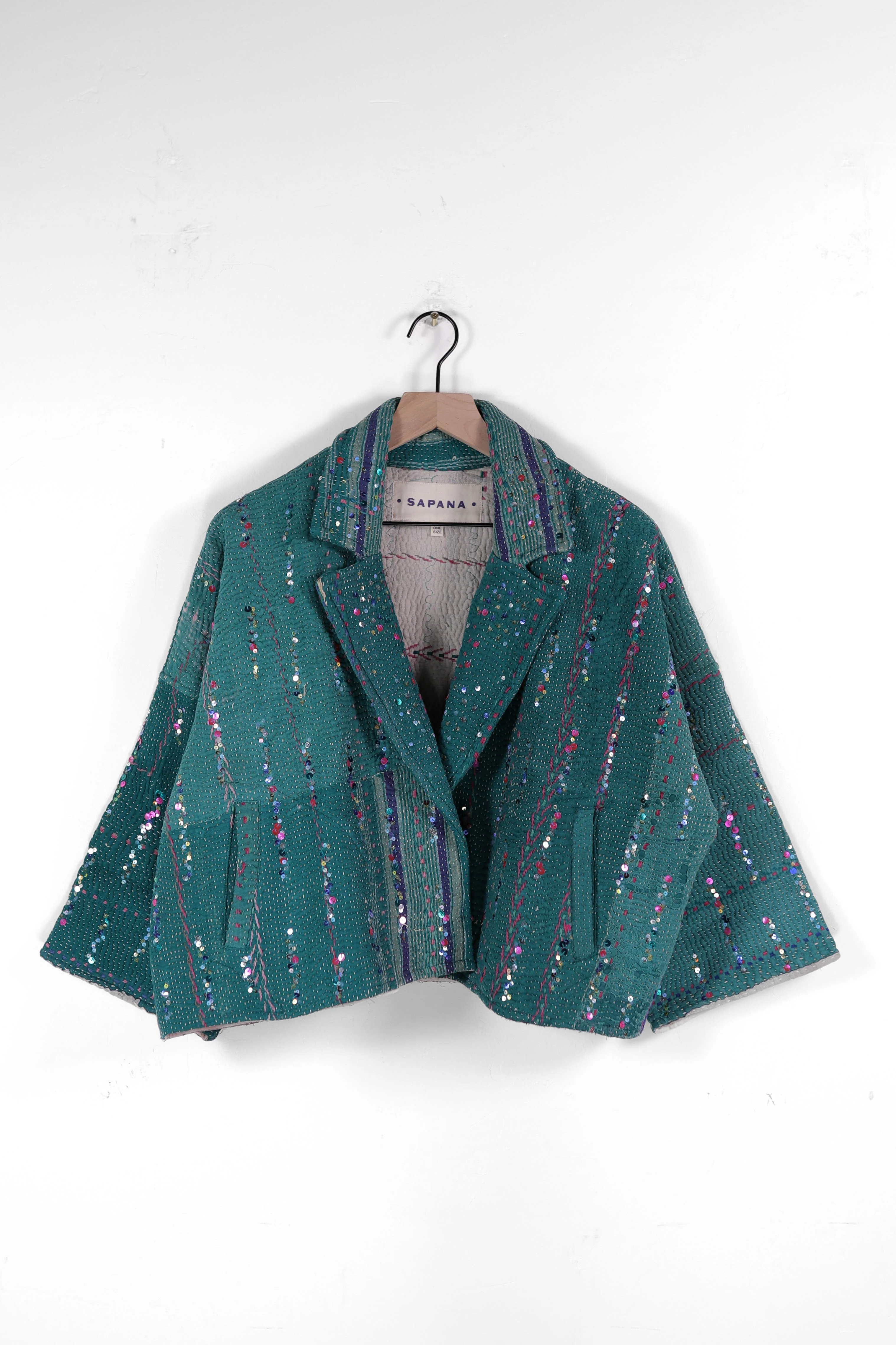 Vintage Kantha Blanket Coat The Round Top Blanket Coat | Sapana