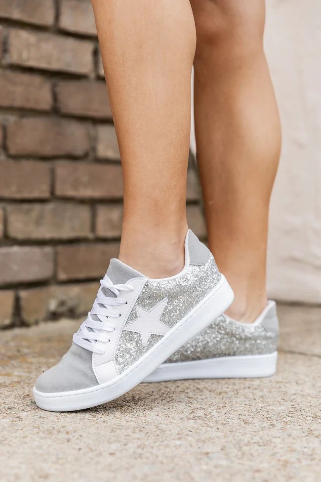 Marley Silver Sparkle Star Sneakers FINAL SALE | Pink Lily