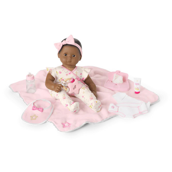 Bitty Baby® Doll #1 with black hair Care & Play Set | American Girl