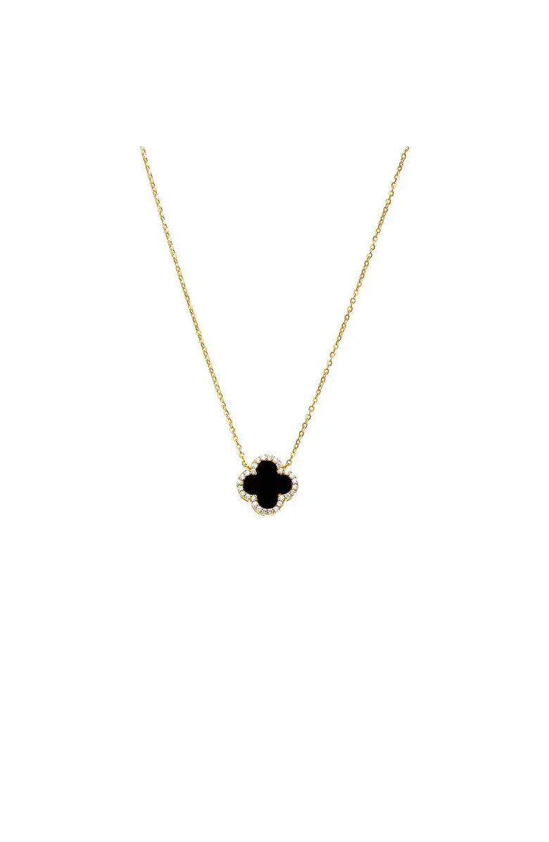 BY ADINA EDEN Pave Colored Stone Clover Necklace | Nordstrom | Nordstrom