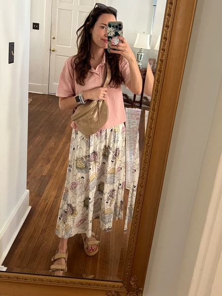 Summer Casual Mom Outfit Perfection 💕 ☀️ 

Tuckernuck boyfriend polo, buru skirt, target sandals, hobo belt bag, crossbody bag, pink top 

#LTKStyleTip #LTKItBag #LTKTravel