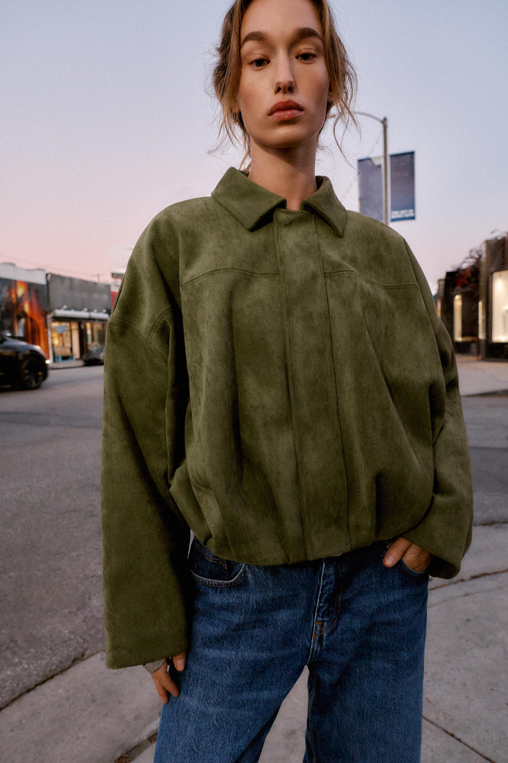 SUEDE EFFECT BOMBER JACKET | Zara US