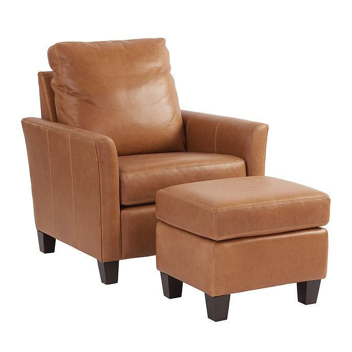 Layla Leather Chair & Ottoman | Ballard Designs, Inc.